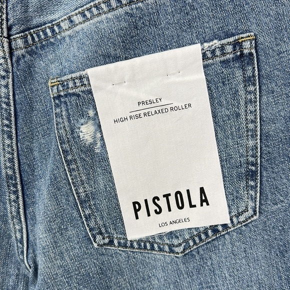 Pistola Presley Destroyed High Waist Relaxed Jeans in Los Feliz Women's Size 26 - Picture 6 of 6